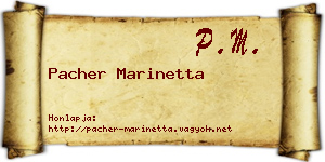 Pacher Marinetta névjegykártya